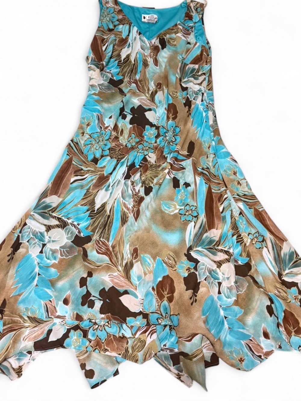 KSL Y2K Tropical Floral Asymmetrical Hem Fairycore Sundress